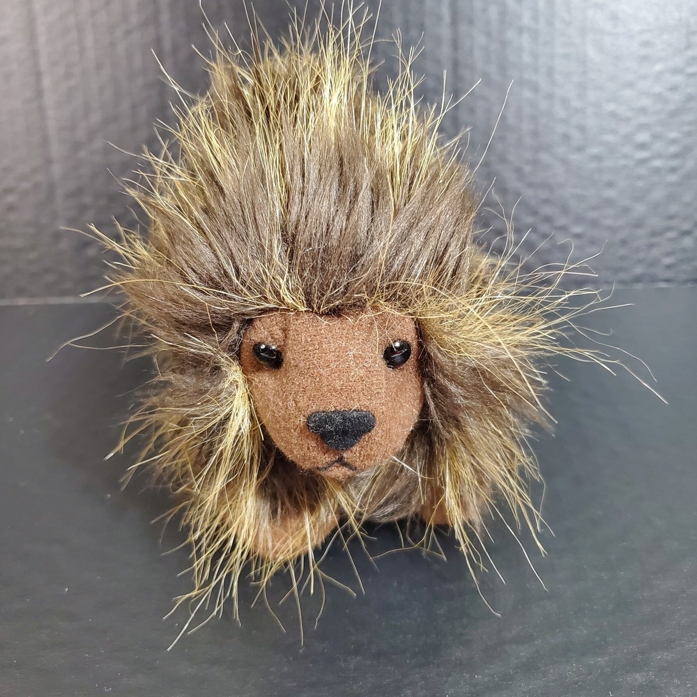 Nature Planet Realistic Furry Hedgehog Plush 8" Hairy Stuffed Animal